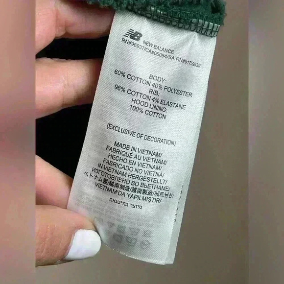 New Balance Hoops Fleece Hoodie Green - Picture 7 of 10